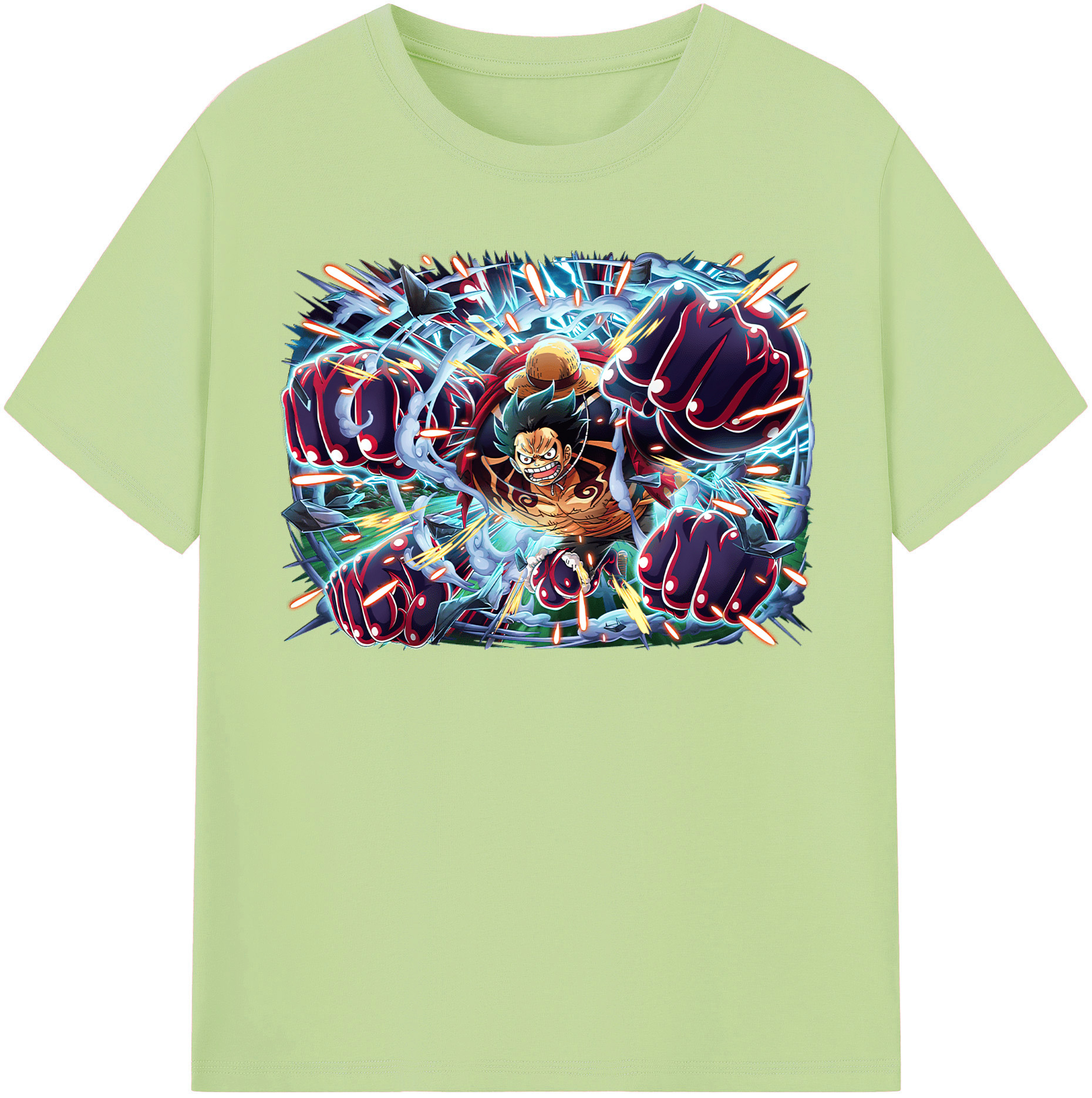 ワンピース モンキー・D・ルフィ ONE PIECE Monkey D. Luffy 綿100％半袖Tシャツ（フロントプリント）